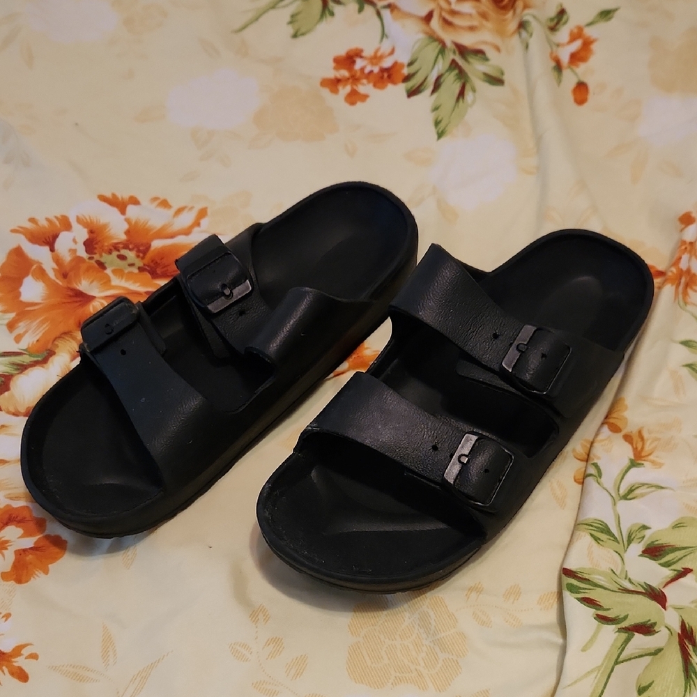 Stylish Black Double Strap Sandals